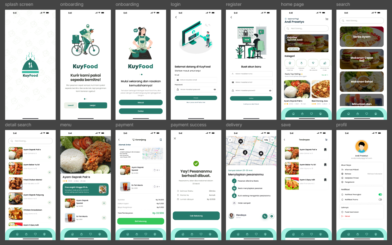 KuyFood App Delivering Design
