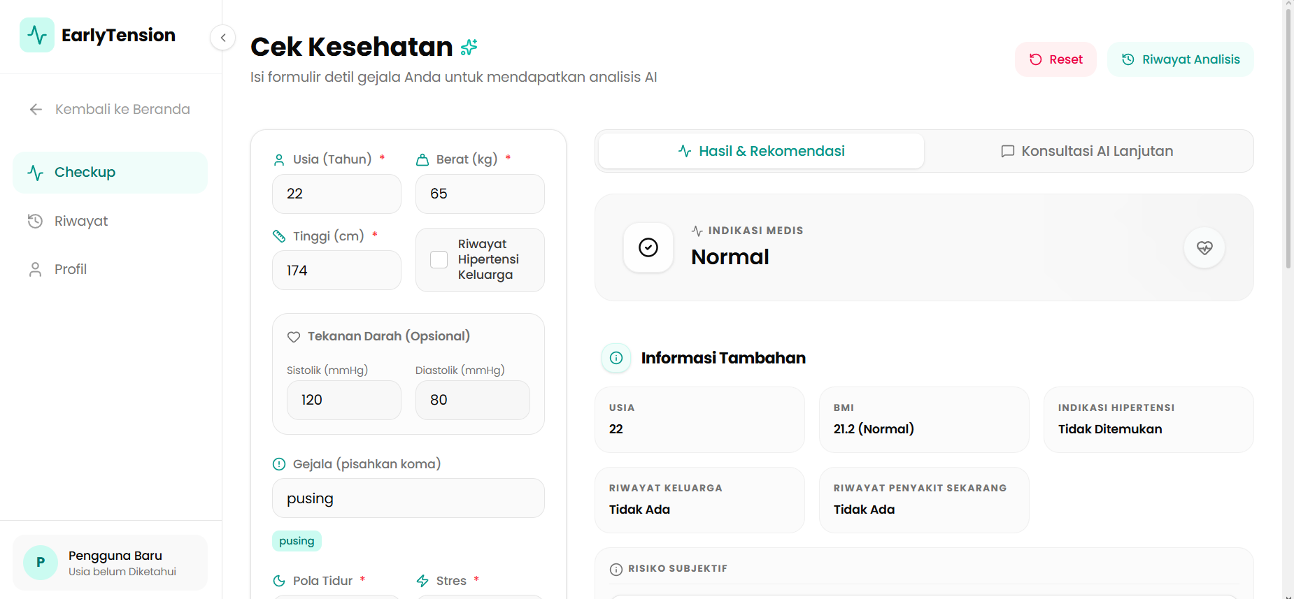 EarlyTension App