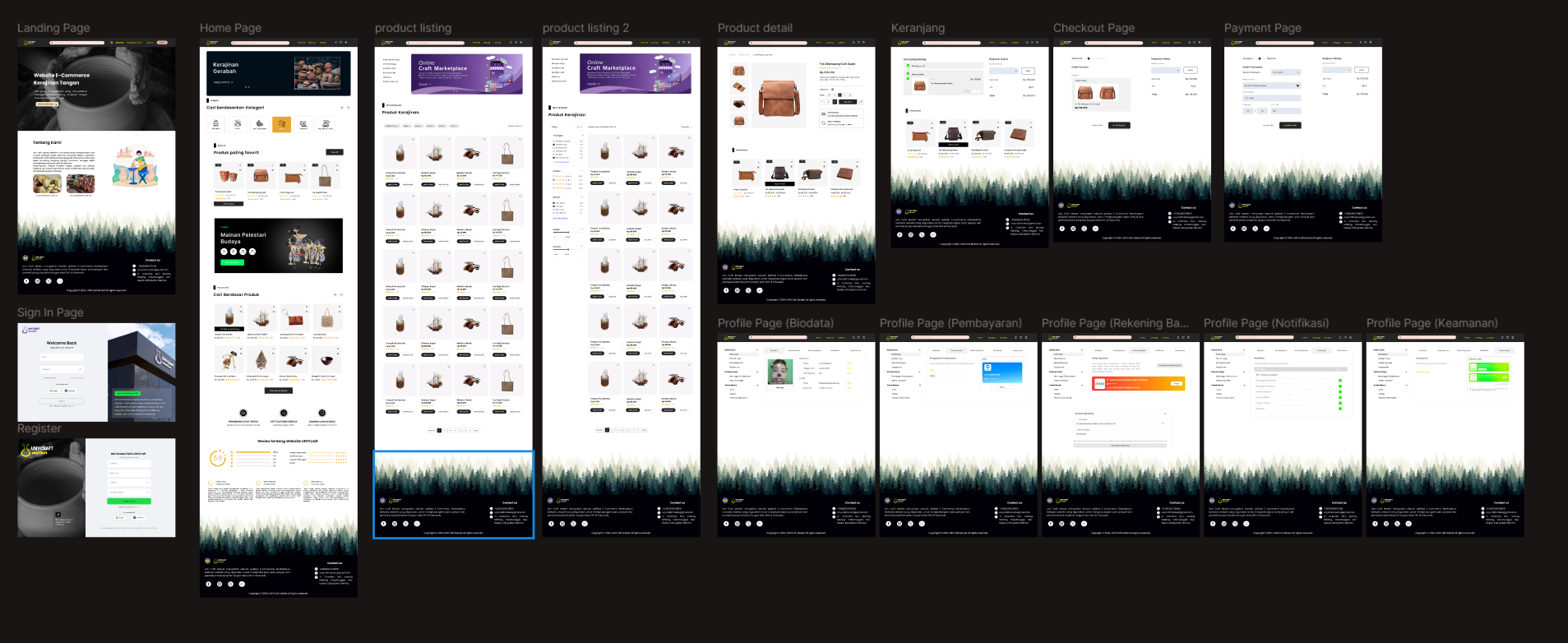 UNYCraft UI Website Design